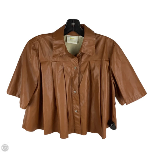 Top Short Sleeve By Maeve In Brown, Size: S