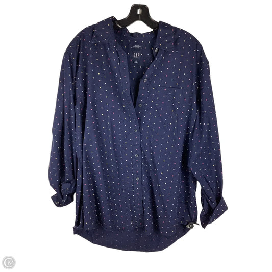 Top Long Sleeve By Gap In Polkadot Pattern, Size: M