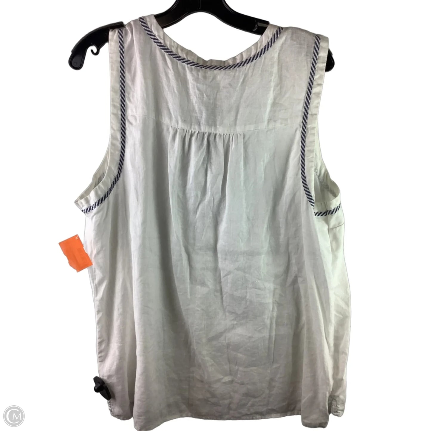 Top Sleeveless By Crown And Ivy In White, Size: 2x 100% linen
