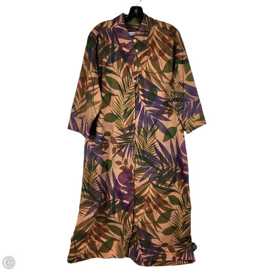 Dress Casual Midi By Cmc In Brown, Size: Xl