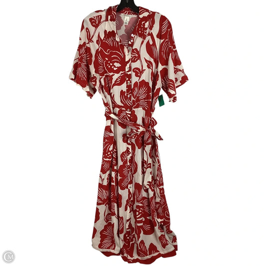 Dress Casual Midi By H&m In Red, Size: L