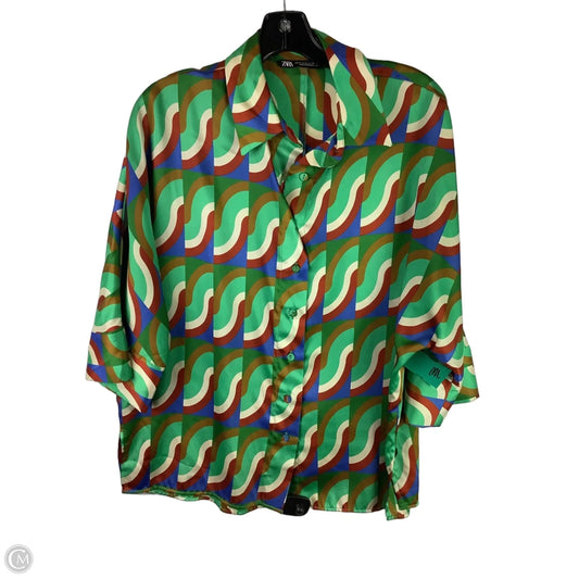 Top Short Sleeve By Zara In Multi-colored, Size: Xs