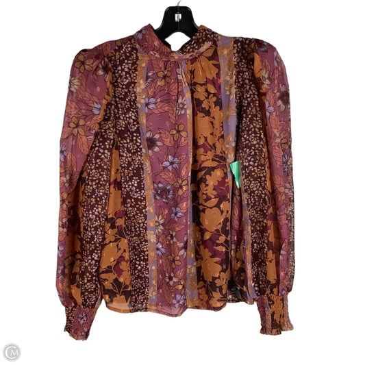 Top Long Sleeve By Hailey & Co In Purple, Size: M