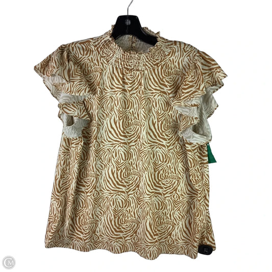 Top Short Sleeve By Thml In Animal Print, Size: L