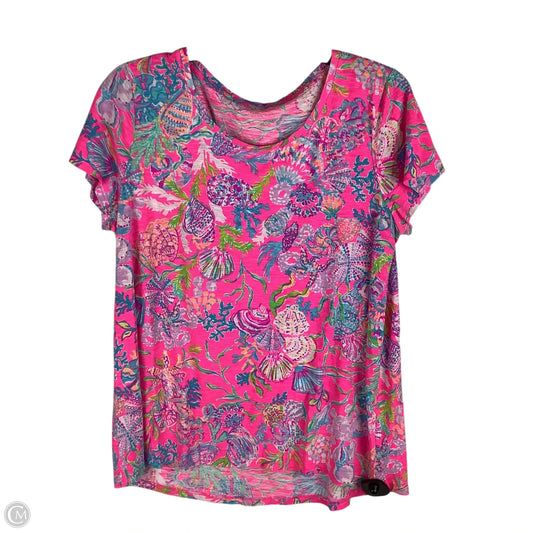 Top Short Sleeve Designer By Lilly Pulitzer In Pink, Size: L