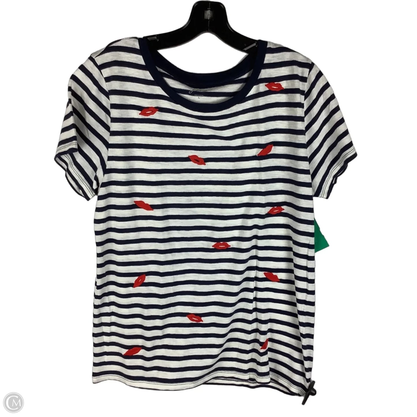 Top Short Sleeve By J. Crew In Navy, Size: L