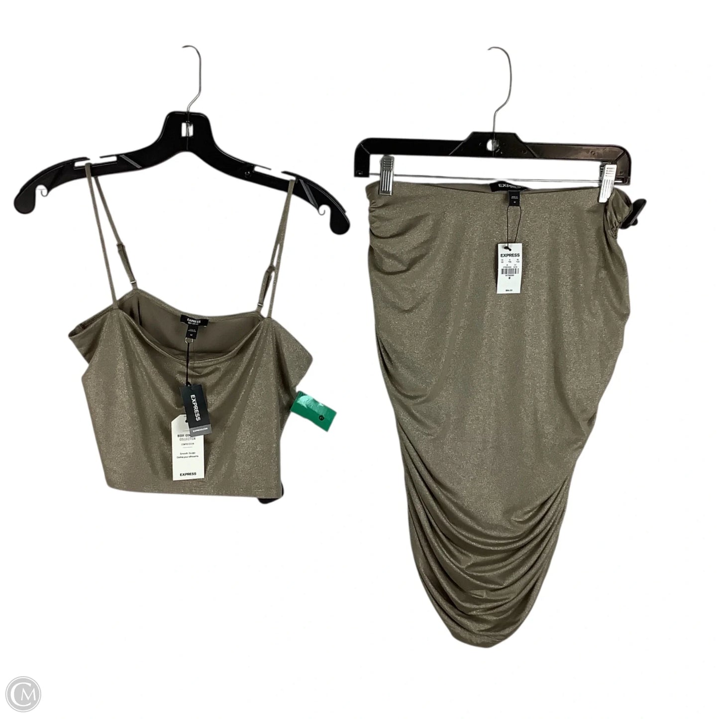 Skirt Set 2pc By Express In Gold, Size: M