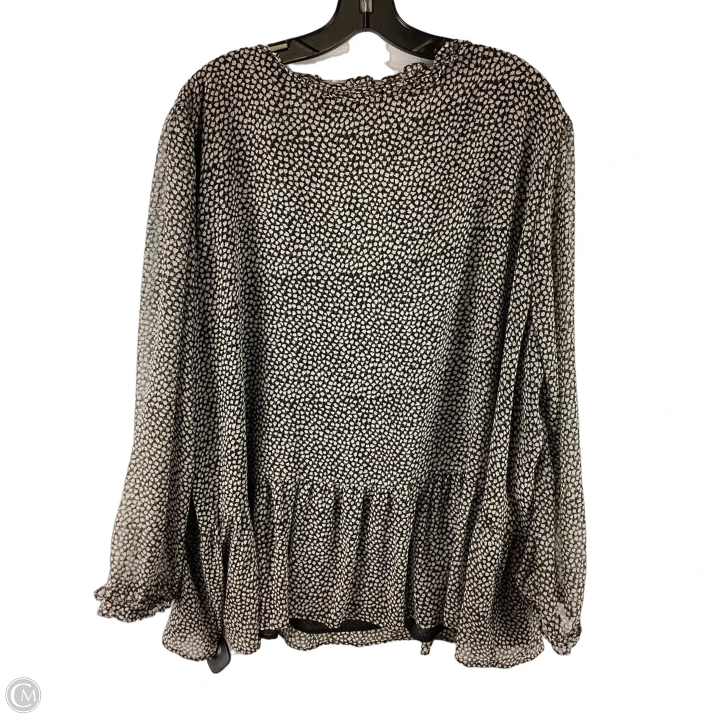 Top Long Sleeve By Loft In Black & White, Size: 3x