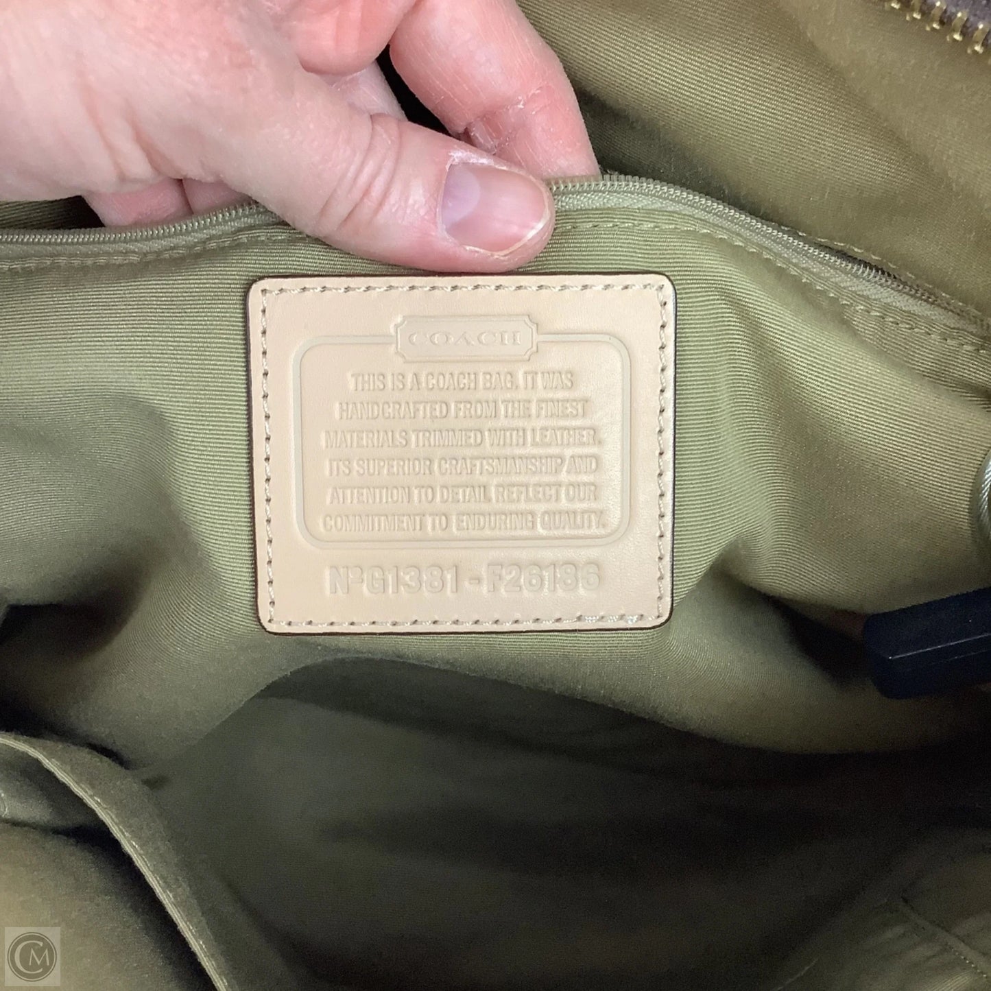 Handbag Designer By Coach, Size: Large