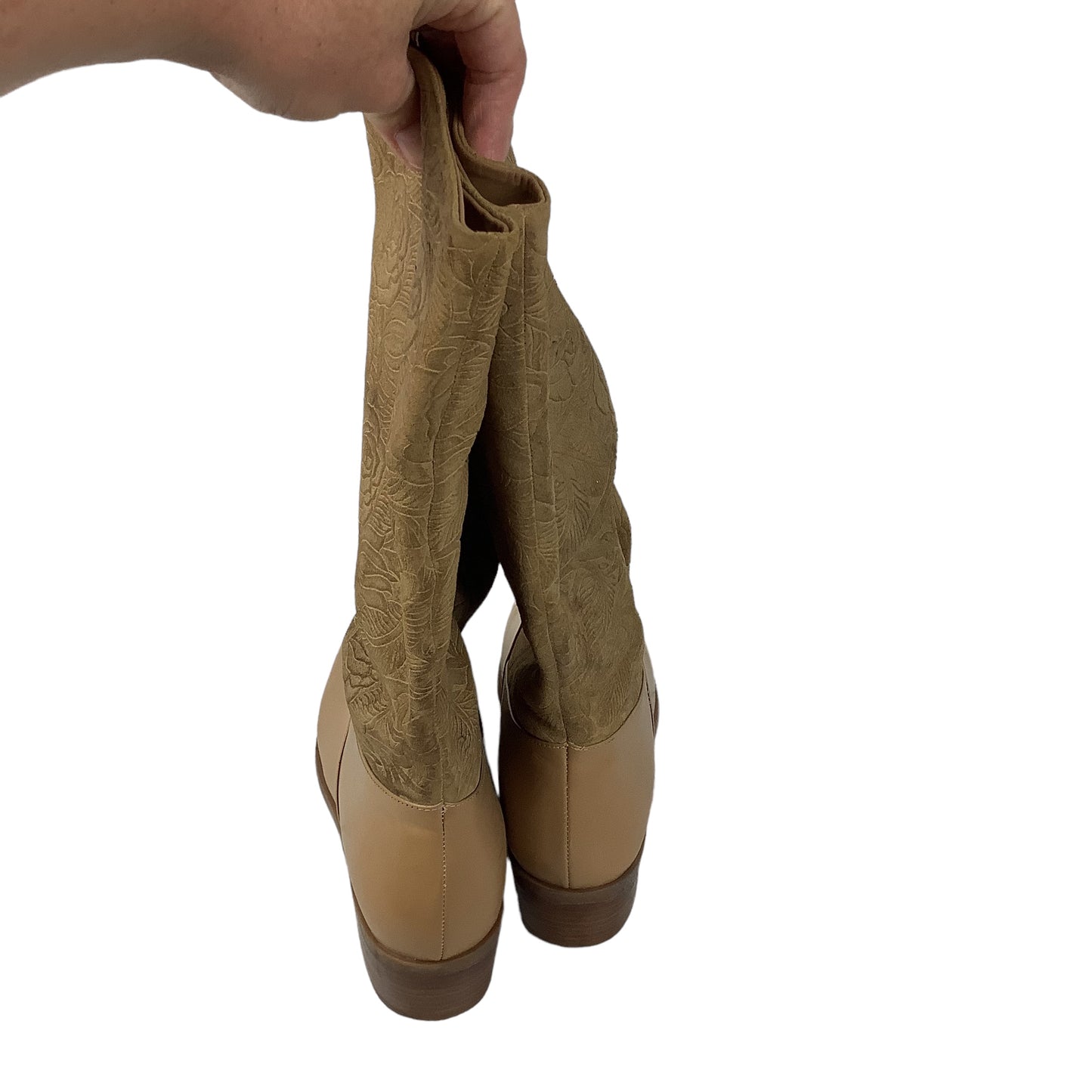 Boots Ankle Flats By Clothes Mentor In Tan, Size: 9.5