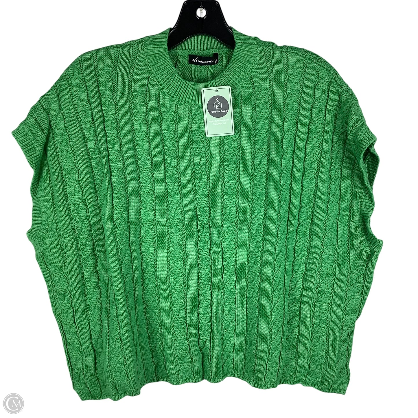 Sweater Short Sleeve By Olivaceous In Green, Size: L