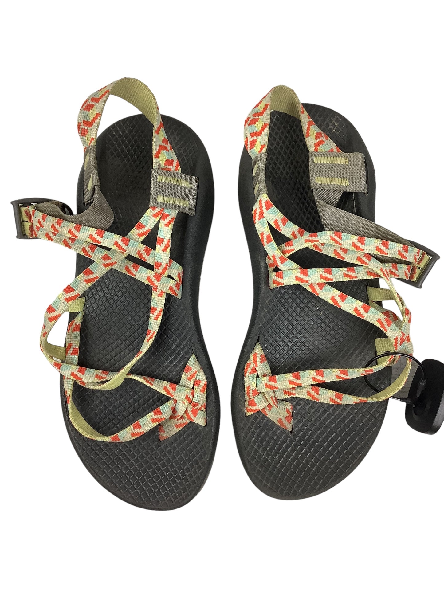 Orange & Yellow Sandals Sport Chacos, Size 8