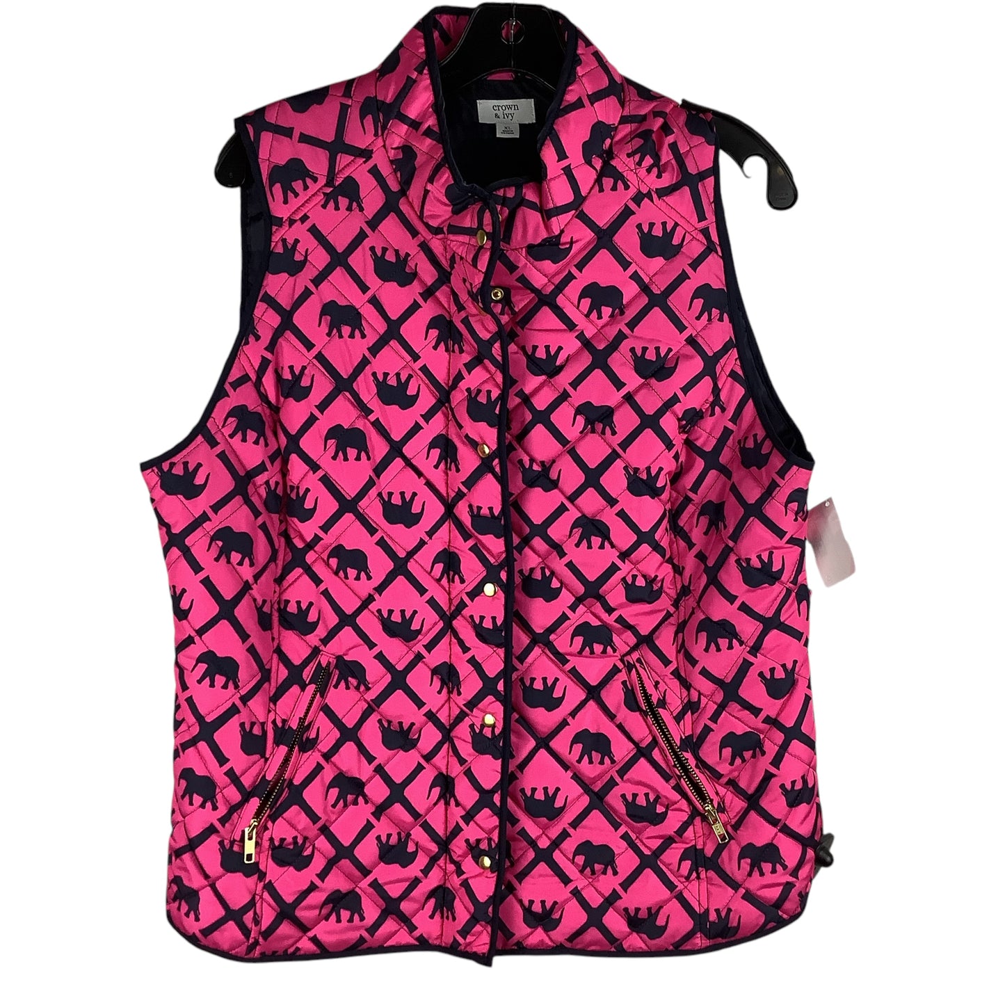 Vest Puffer & Quilted By Crown And Ivy In Pink, Size: Xl