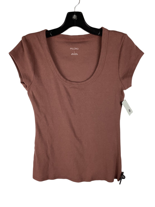 Top Short Sleeve By Pilcro In Brown, Size: L