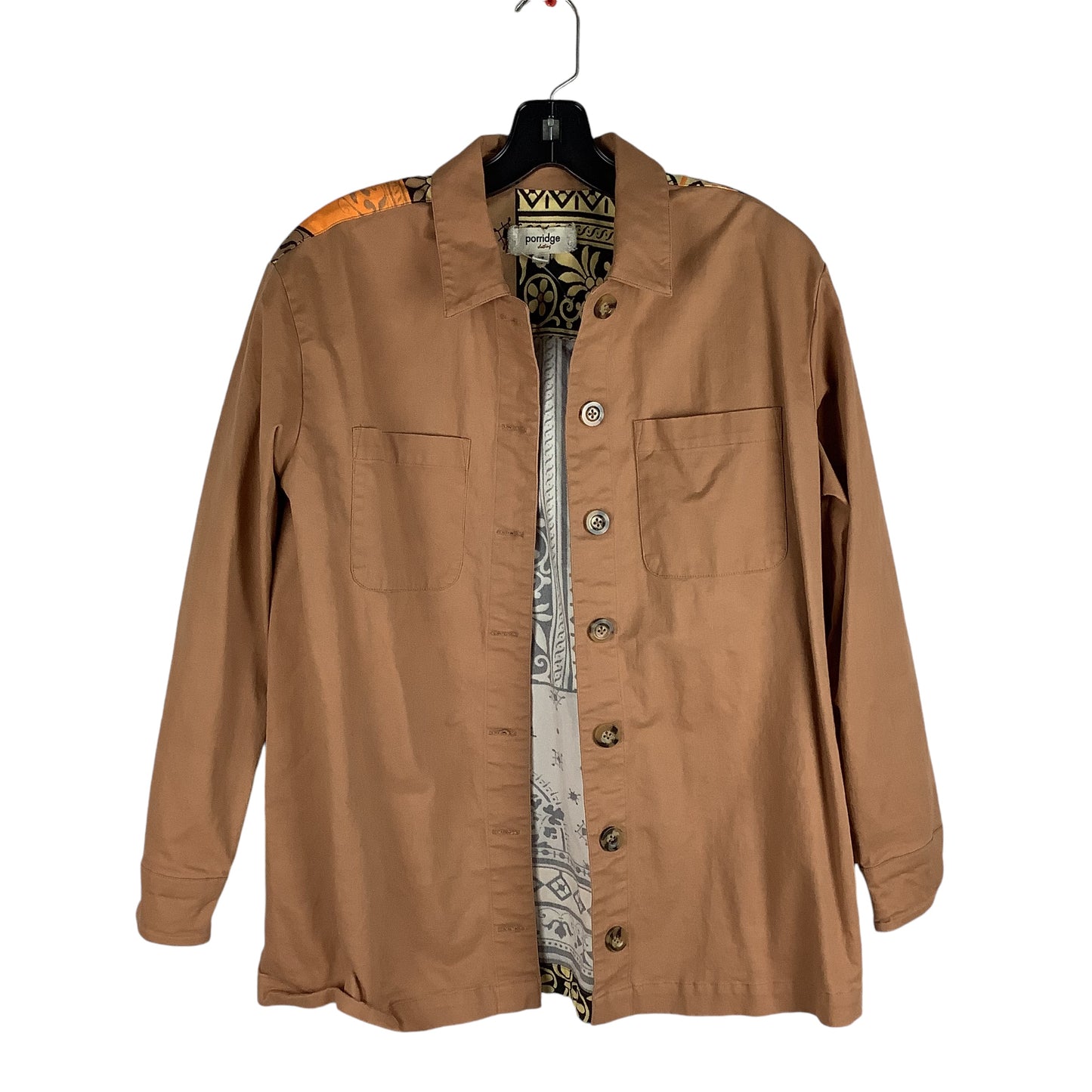 Jacket Shirt By Porridge In Brown, Size: Xs