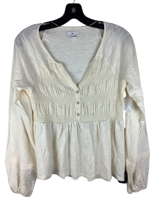 Top Long Sleeve By True Craft In Cream, Size: S