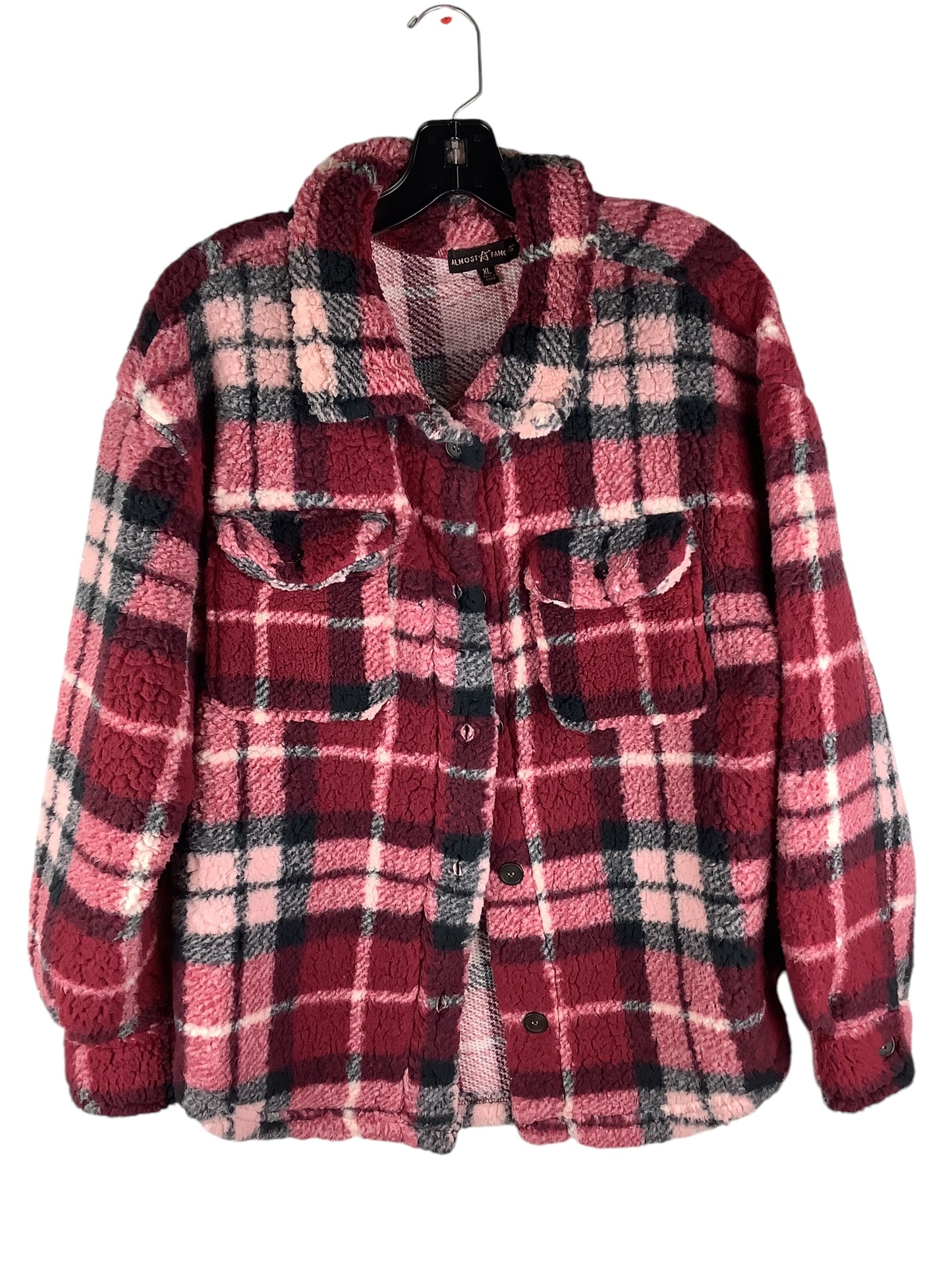 Jacket Faux Fur & Sherpa By Almost Famous In Plaid Pattern, Size: Xl