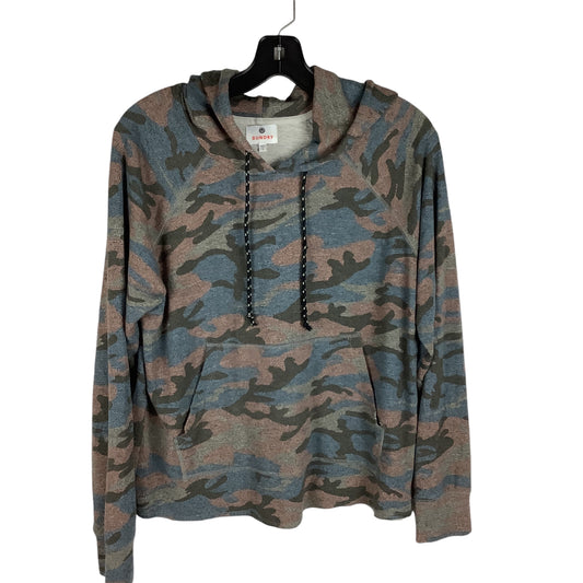 Sweatshirt Hoodie By Sundry In Camouflage Print, Size: S