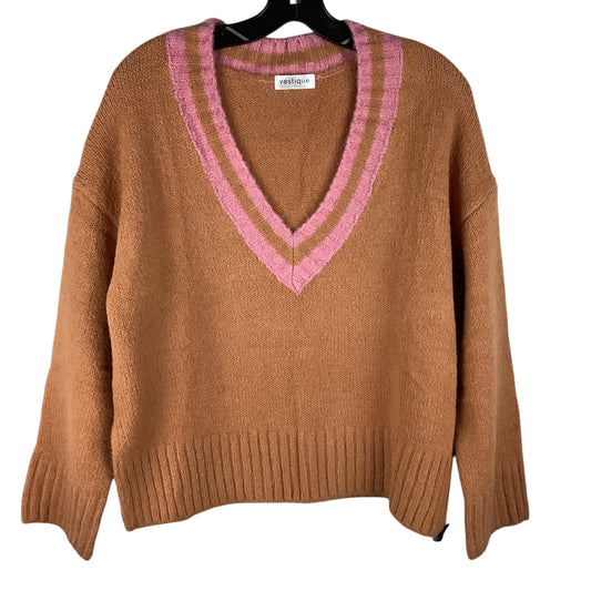 Sweater By Vestique In Orange & Pink, Size: S