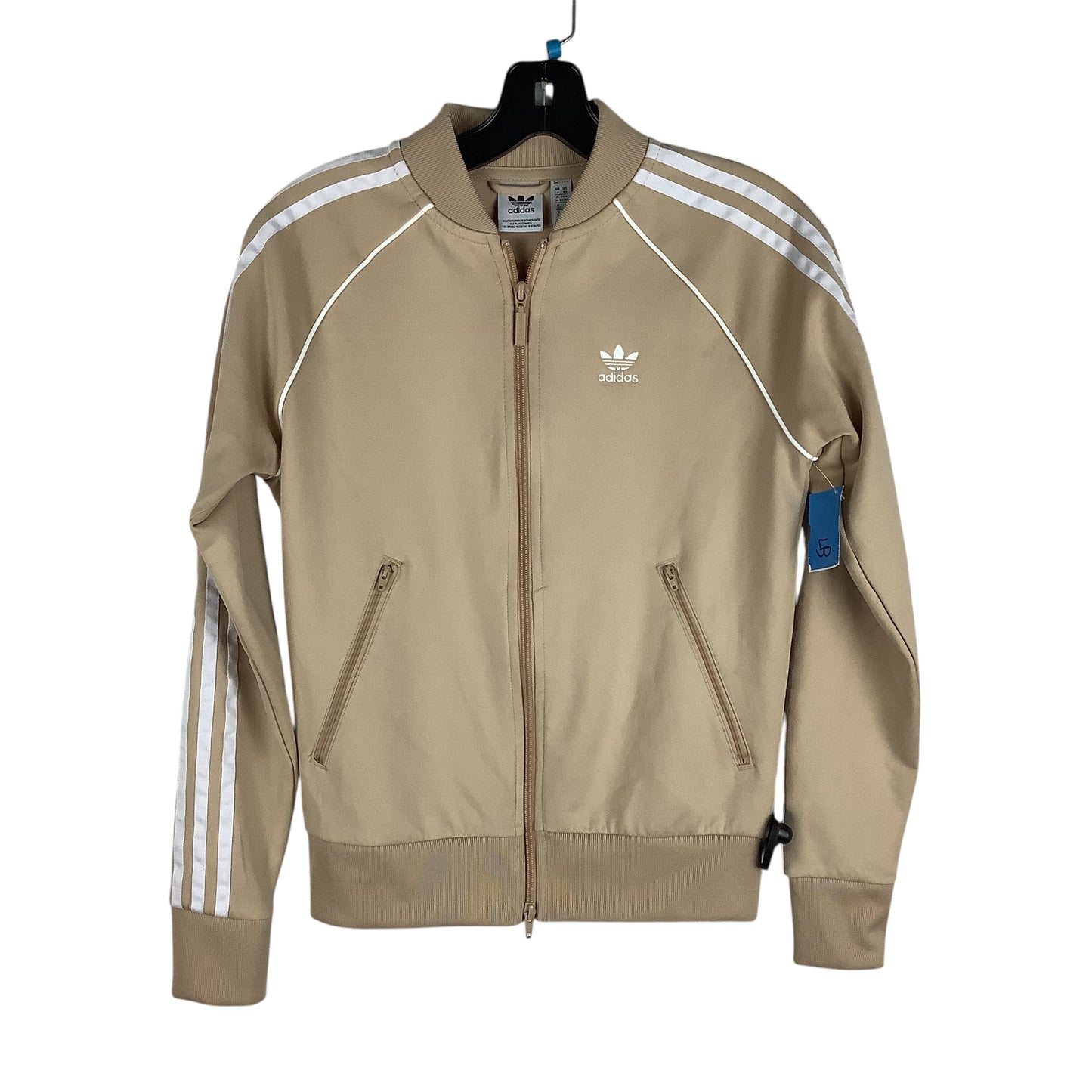 Athletic Jacket By Adidas In Tan, Size: Xs