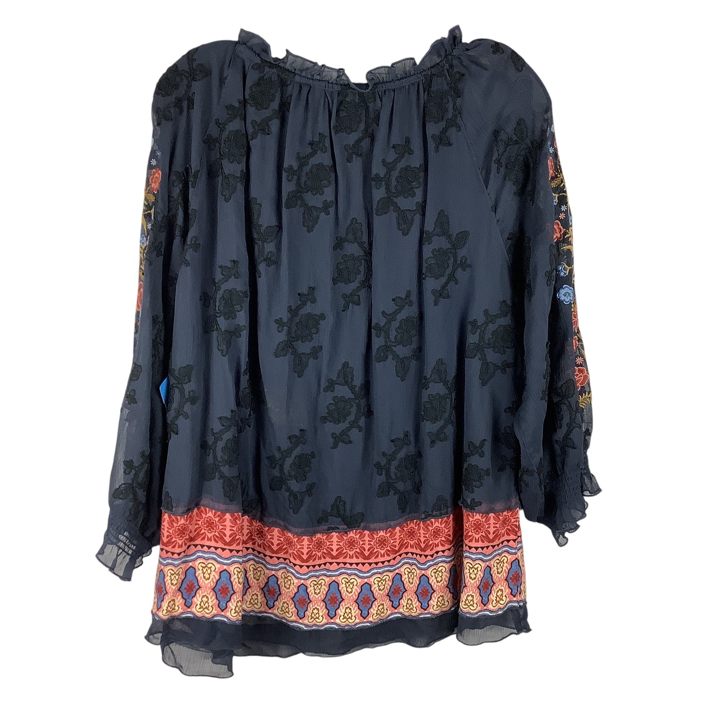 Top Long Sleeve By John Mark In Navy, Size: 1x