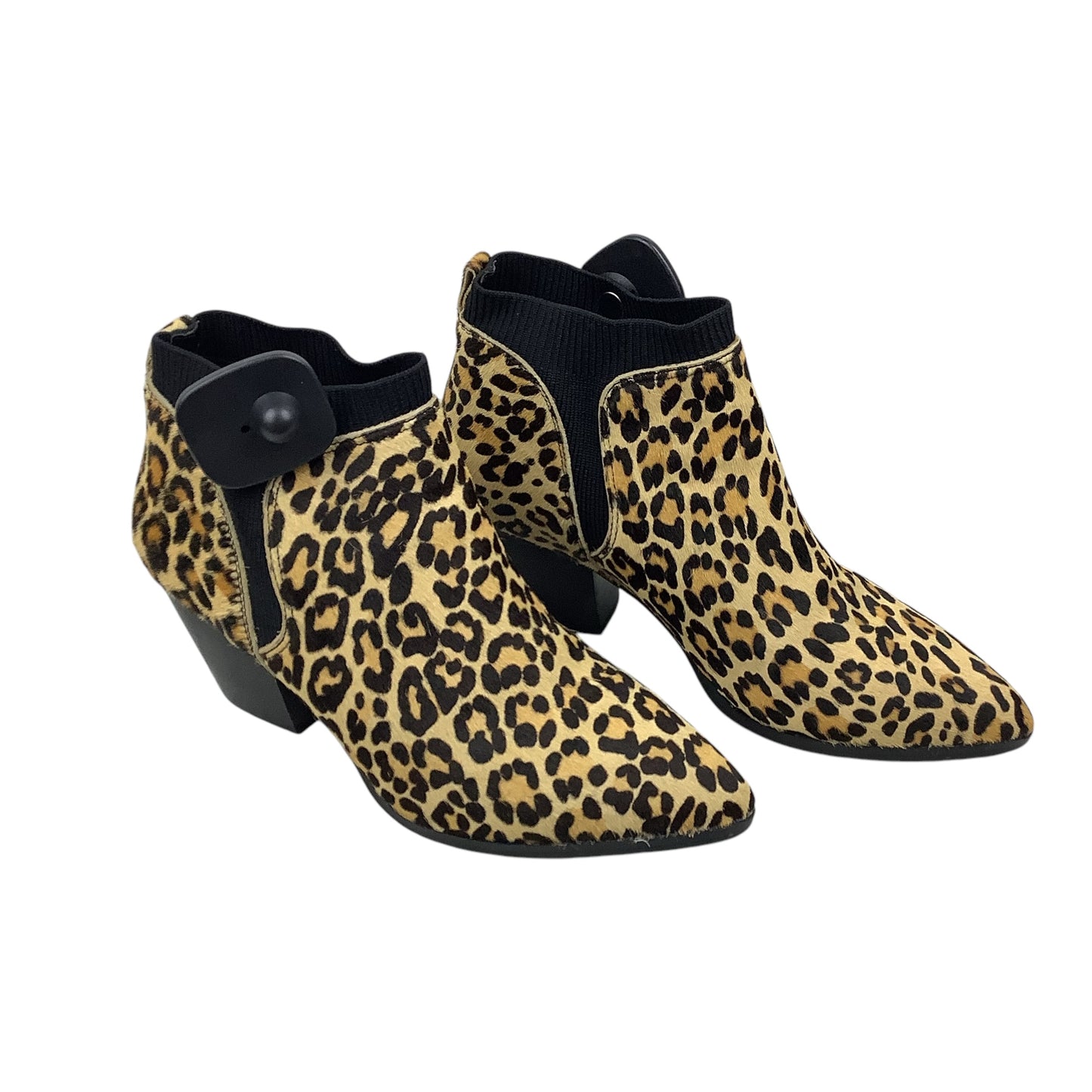 Boots Ankle Heels By Clothes Mentor In Animal Print, Size: 7