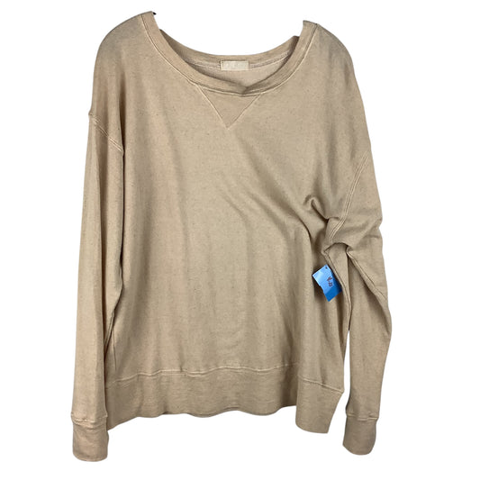 Top Long Sleeve By Cmc In Tan, Size: M