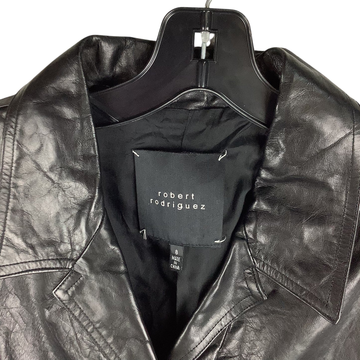 Jacket Leather By Robert Rodriguez In Black, Size: 8