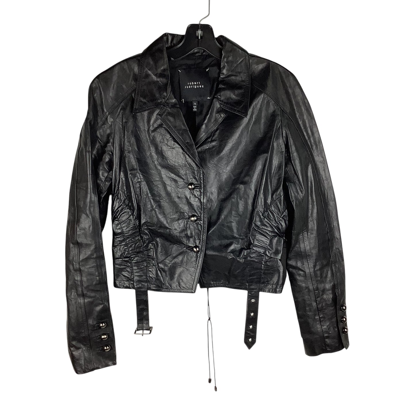 Jacket Leather By Robert Rodriguez In Black, Size: 8