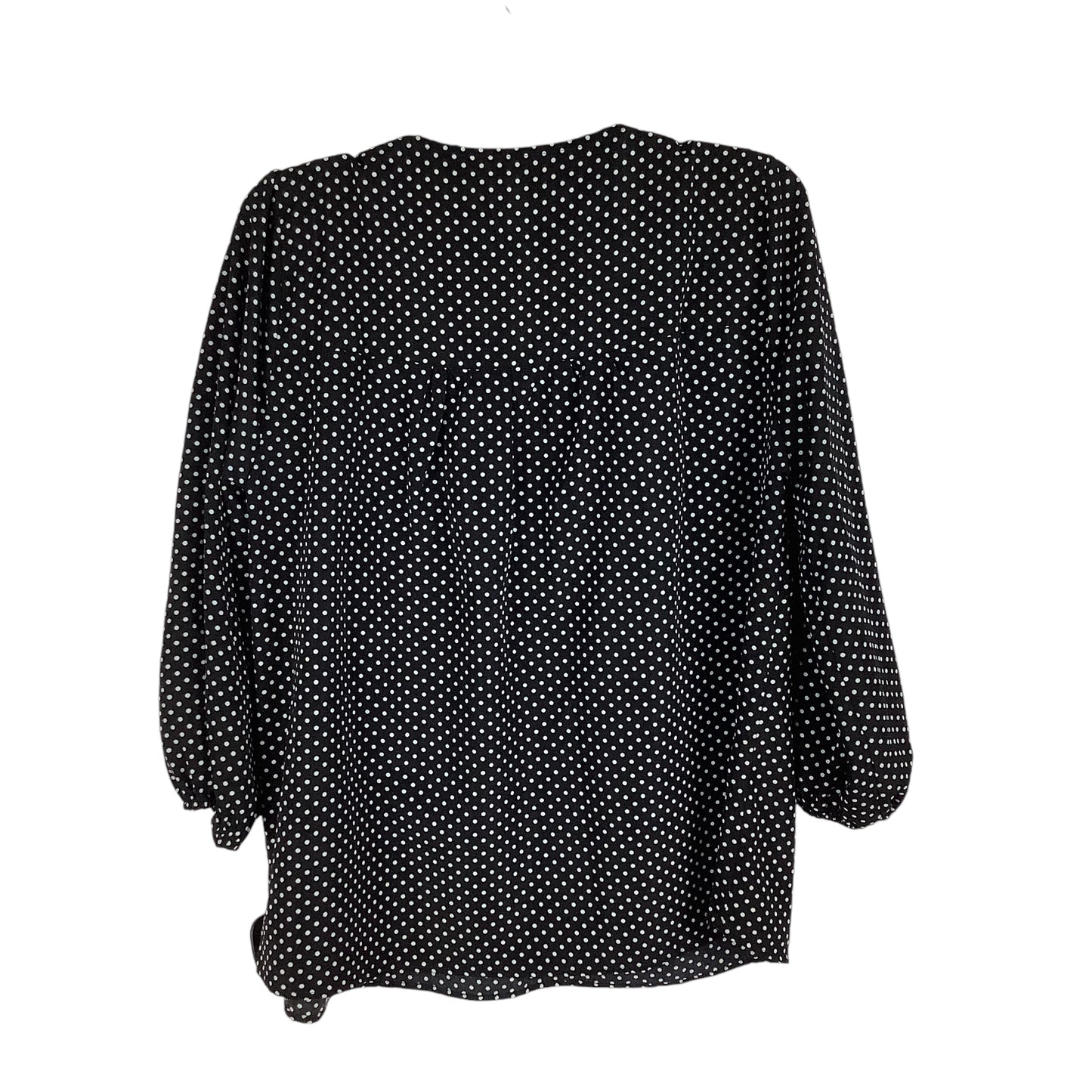 Top Long Sleeve By Savanna Jane In Polkadot Pattern, Size: L