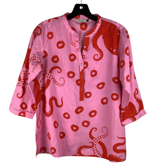 Top Long Sleeve By Cmc In Pink & Red, Size: M