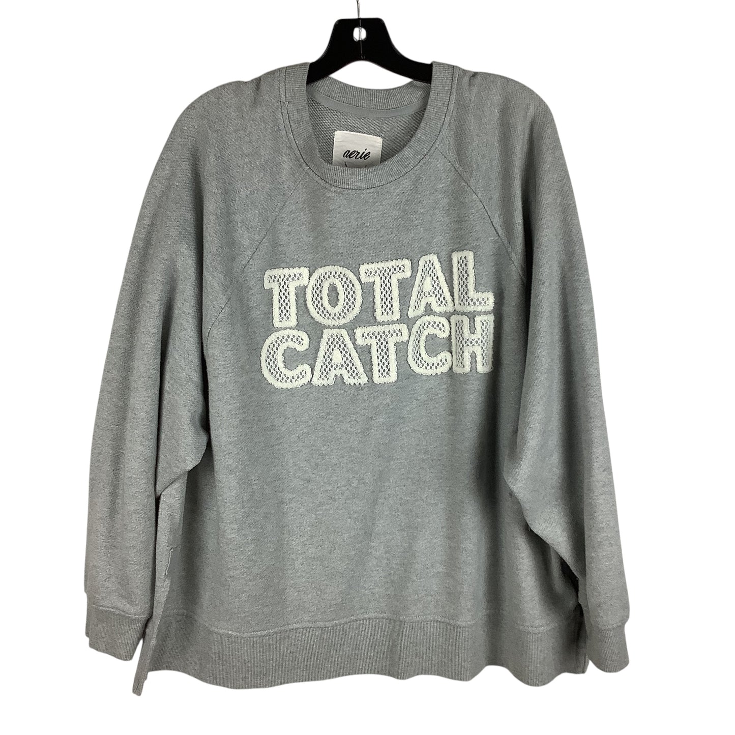 Sweatshirt Crewneck By Aerie In Grey, Size: L