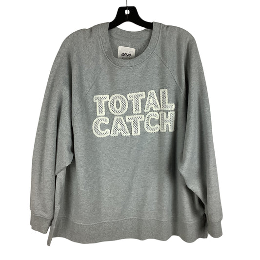 Sweatshirt Crewneck By Aerie In Grey, Size: L