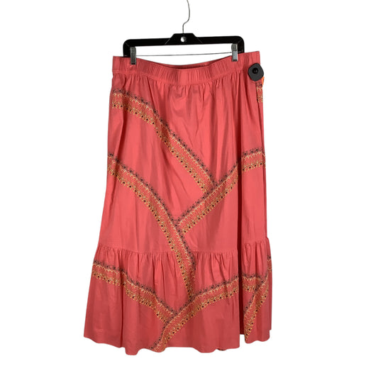 Skirt Midi By Loft In Coral, Size: Xl