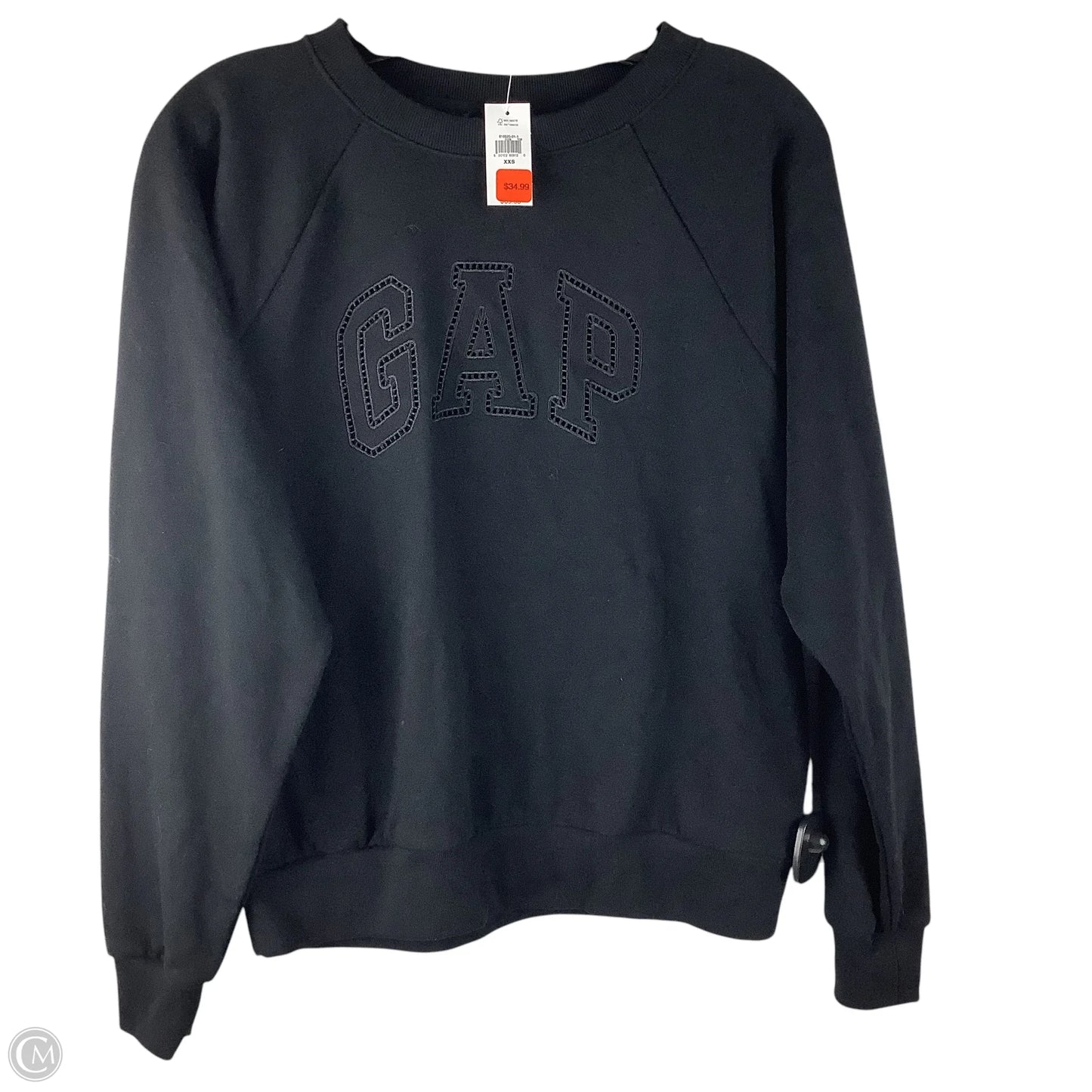 Sweatshirt Crewneck By Gap In Black, Size: Xxs