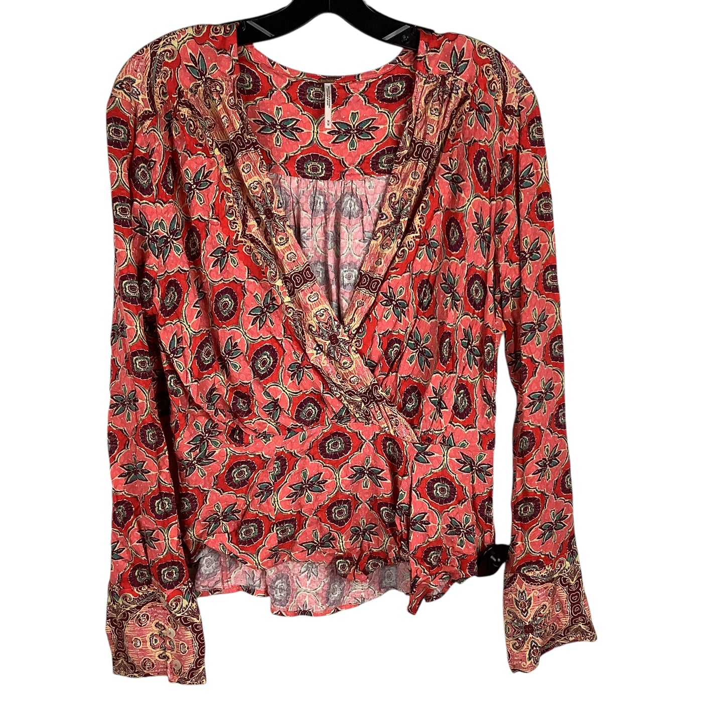 Top Long Sleeve By Free People In Red, Size: M