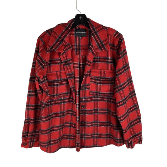 Jacket Shirt By Velvet Heart In Red, Size: M