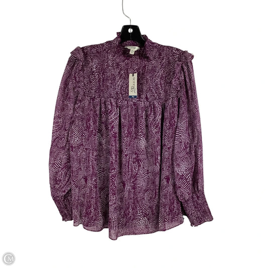 Top Long Sleeve By Terra & Sky In Purple, Size: 1x