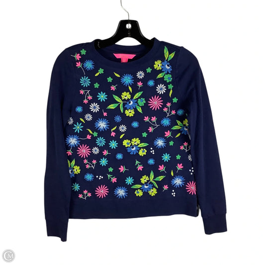 Top Long Sleeve Designer By Lilly Pulitzer In Navy, Size: Xxs