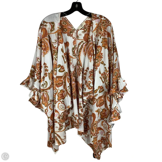 Kimono By Entro In Orange & White, Size: Osfm