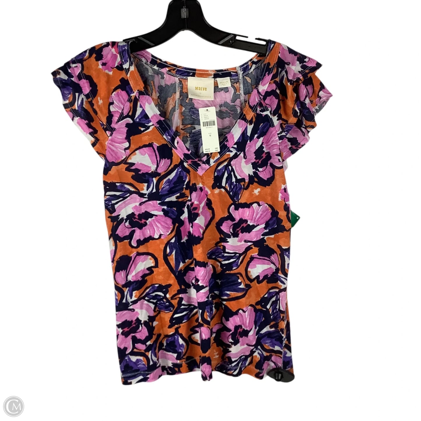 Top Short Sleeve By Maeve In Multi-colored, Size: M