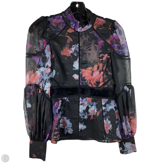 Top Long Sleeve By Ted Baker In Floral Print, Size: 1 (XS)