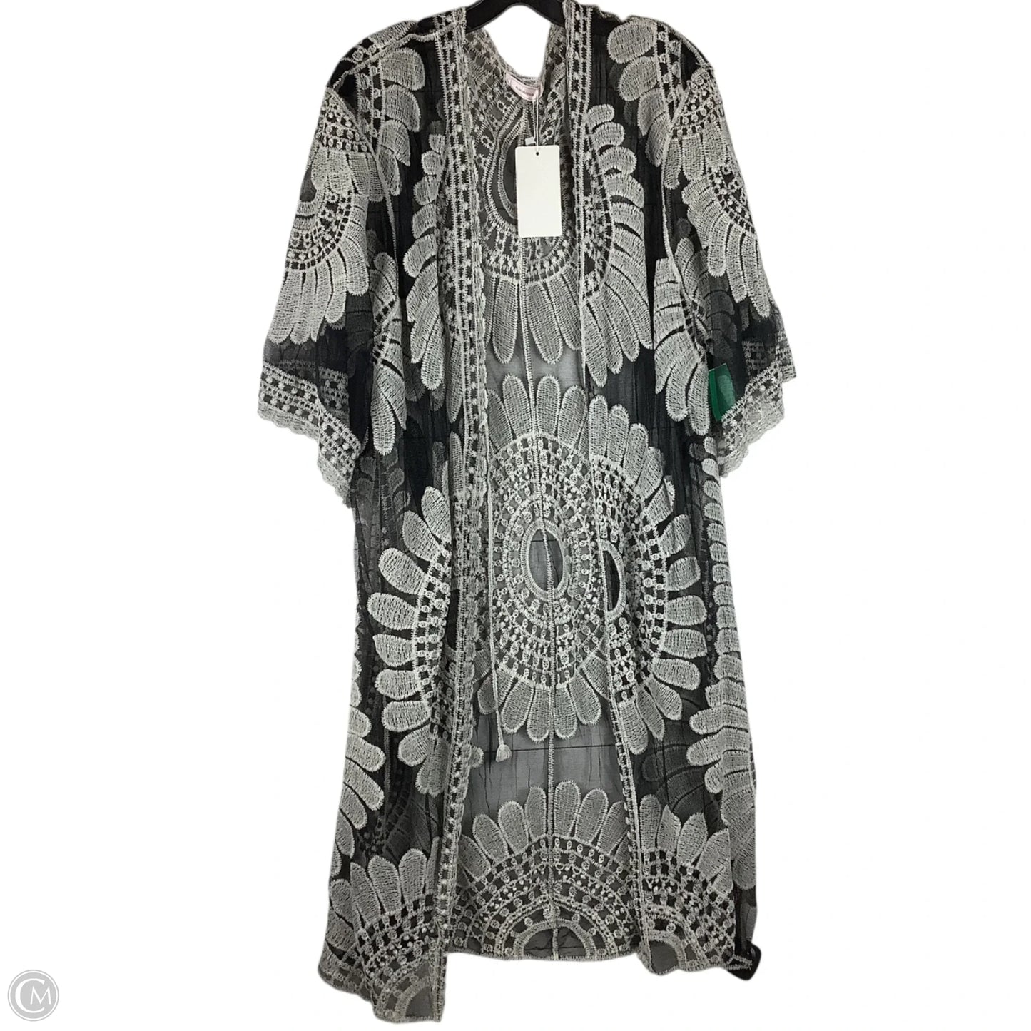 Kimono By Clothes Mentor In Black & White, Size: Osfm