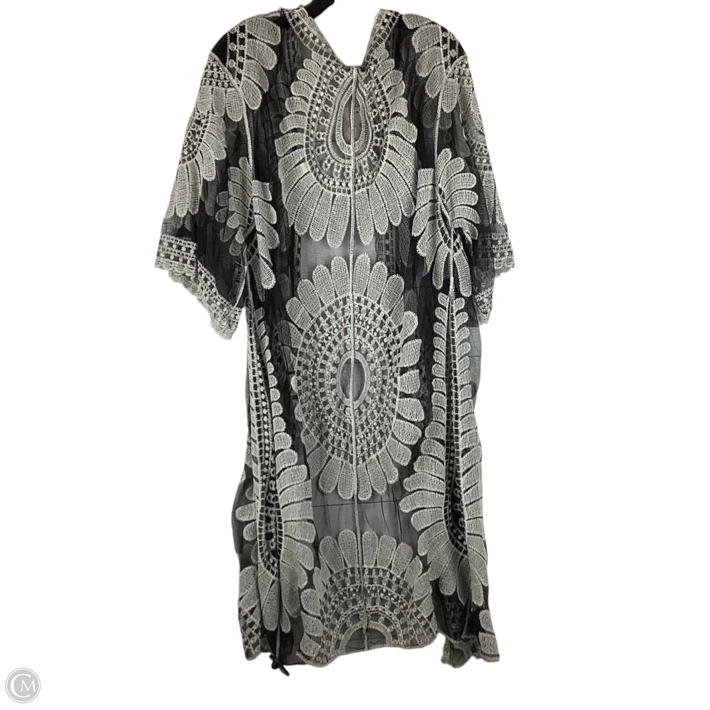 Kimono By Clothes Mentor In Black & White, Size: Osfm