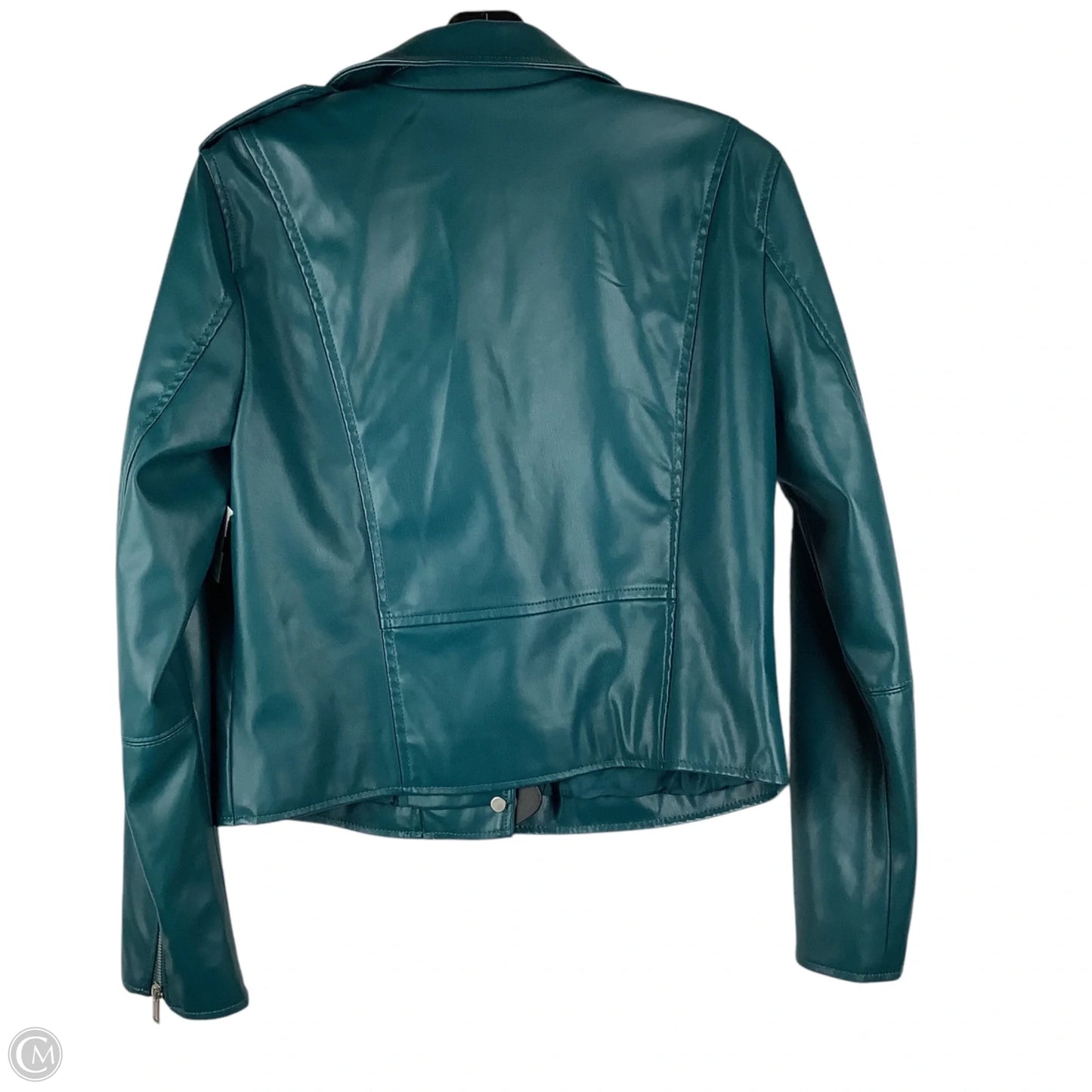 Jacket Leather By Nine West In Teal, Size: M