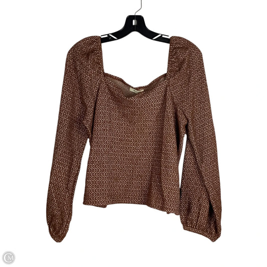 Top Long Sleeve By Madewell In Brown, Size: M