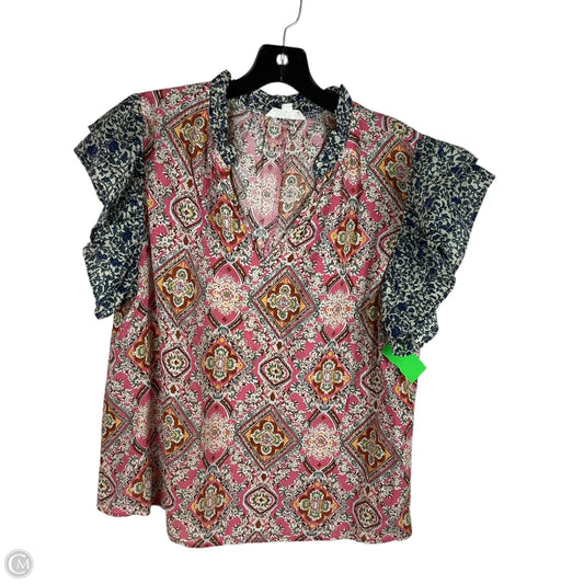Top Short Sleeve By Thml In Multi-colored, Size: L