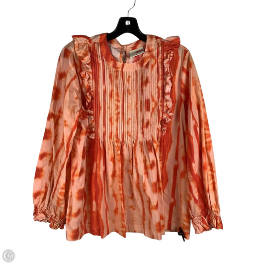Top Long Sleeve By Cmc In Orange, Size: L