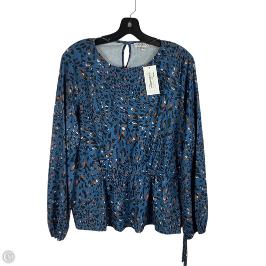 Top Long Sleeve By Joy Joy In Animal Print, Size: L