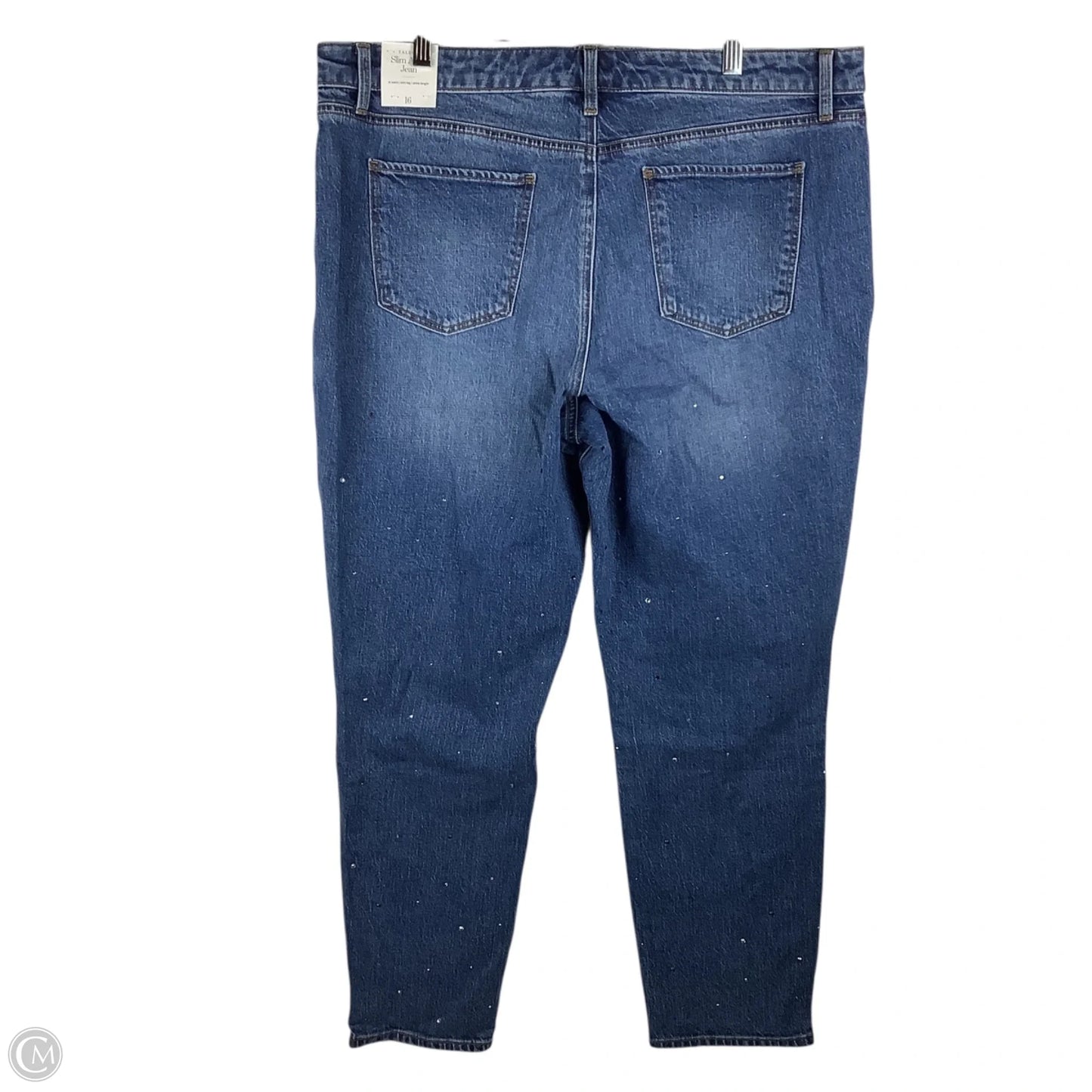 Jeans Straight By Talbots In Blue Denim, Size: 16